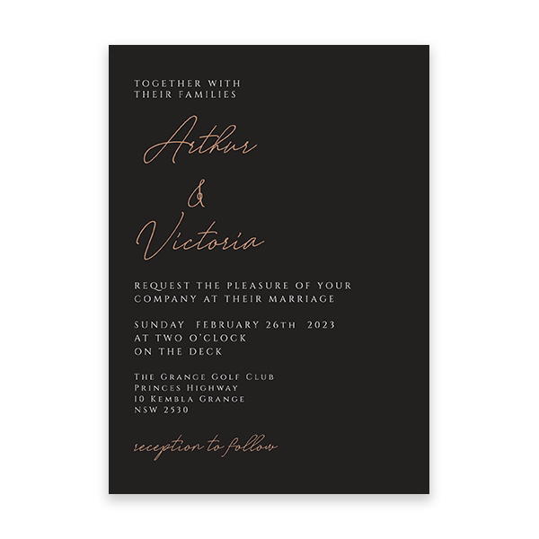 Onyx Wedding invitations